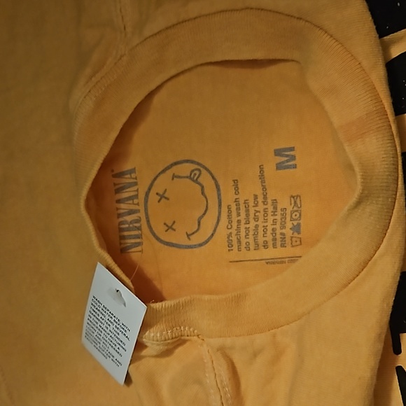 Nirvana Women's Size M Short Sleeve Yellow Tee Shirt NWT - Picture 5 of 6